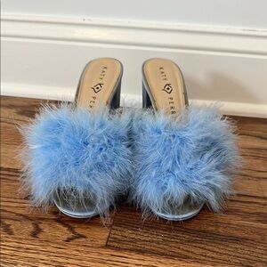 Katy Perry Collections Women's Blue Furry Slides